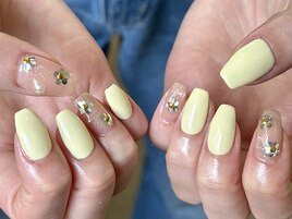 パステルイエロー×ホロフラワー