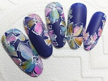 ネイリックス アヴェニール(NAILX avenir)/ブルー カラフルフラワー