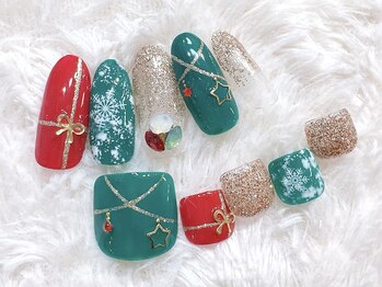 ラルネイル 大宮(Lull. nail)/ハンドフットお揃いデザイン♪