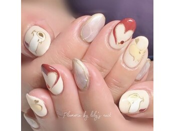 プルメリア バイ リリーズ ネイル(Plumeria By Lily's Nail)/定額アートジェルネイル¥4980～