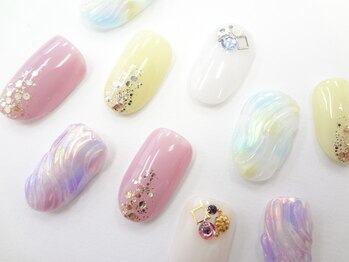 ネイルサロン クイール 小山店(NAIL SALON QUILL)/うねうね×オーロラパウダー