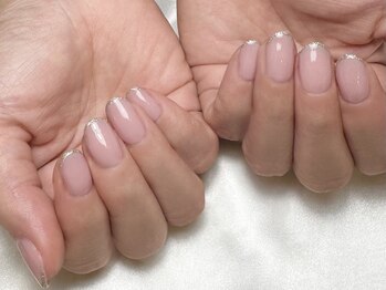 ヒールネイル(heal nail)/ちゅるんpink×ラメライン