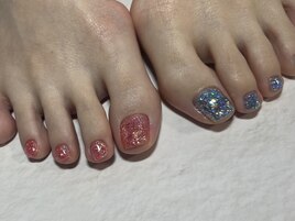 キラキラフットネイル☆