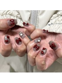 バレンタインネイル