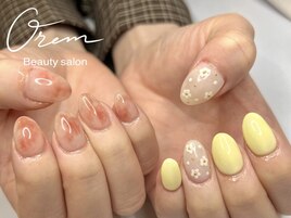 春フラワーニュアンスネイル