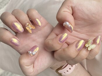 ビーナスベルト シブヤ(VENUS BELT SHIBUYA)/オーロラ×バタフライネイル