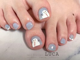 W-528 大人可愛い雪だるまネイル