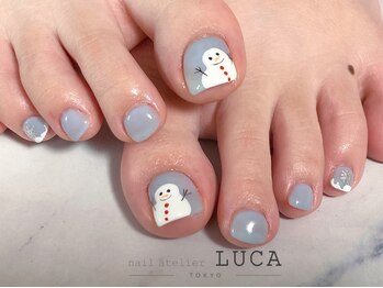 ネイルアトリエルカ(nail atelier LUCA)/W-528 大人可愛い雪だるまネイル