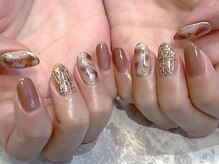ラルネイル 大宮(Lull. nail)/＃秋冬ネイル＃ブラウン＃ミラー