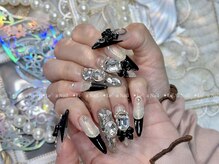 レアネイル 渋谷店(Le’a nail)/持ち込みデザイン☆黒フレンチ