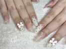 ドットネイル　リボンネイル
