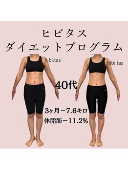 ヒビタス(hibi.tas)/40代 3ヶ月で7.6kg 別人です！