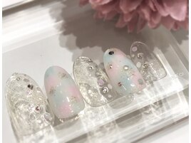 雪の結晶とふわふわタイダイ