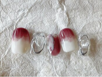 アイネイルズ 梅田店(I nails)/ピンク塗りかけシルバー¥7200