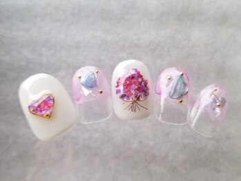 ネイルフロンティア 吉祥寺(NAIL FRONTIER)/ハート×ブーケ5480円~