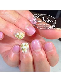 紫陽花ネイルワンポイントアート