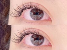 【ボリュームラッシュ】 0.07ミリの最高級極細の人工毛を3～4本を1束にして一本の自まつ毛に装着します！