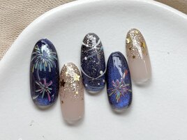 花火ネイル/8000円