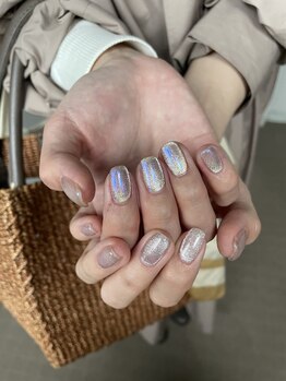 ユージューネイルルーム(UJU nail room)/マグネットミラーシルバーブルー