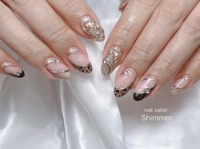 シマー(Shimmer)/レオパード柄ネイル
