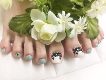 プルミエ ネイル(Premier Nail)/フット★黒ハートホロ