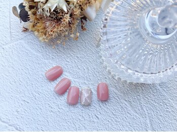 ピンクマーブルネイル