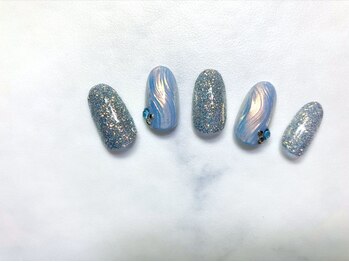 サカスネイル(sacasu.nail)/定額シンプル/冬ミラーネイル