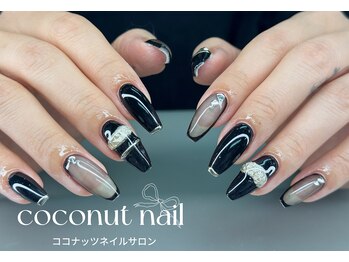 ココナッツネイル/黒ネイル