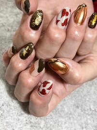 バレンタインネイル