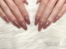 ヒールネイル(heal nail)/くすみpink×ラメ～