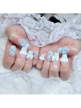 3Dリボンメンカラネイル ジェル