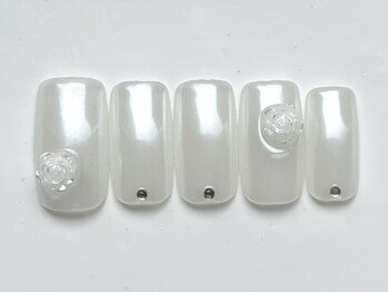 ジェミーネイル イケブクロ(Jemiy nail ikebukuro)/ホワイトローズ￥6500
