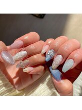 スマイル ネイル ラボラトリー(Smile nail laboratory)/Free art/アシンメトリー