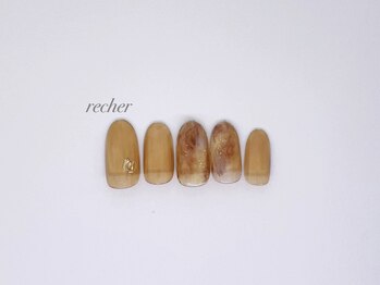 ネイルサロンリシェ 烏丸御池(Recher)/ブラウンニュアンス