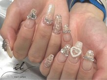 イル 神戸店/ベージュ系×ツイードネイル