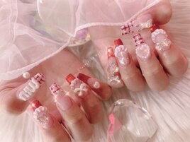 【スカルプ長さだしネイル】