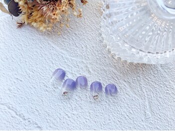 パープル塗りかけネイル