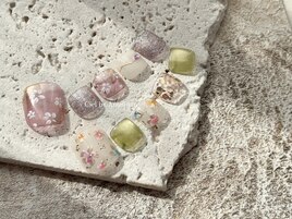 春のお花フットネイル