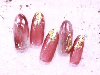 ネイルサロン ドルチェネイル 柏店(Dolce.Nail)/レッド#金箔#キラキラ