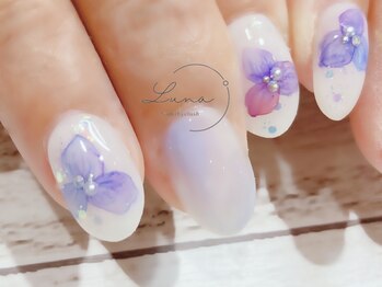 ネイルアンドまつ毛エクステ ルーナ イオン相模原店/紫陽花ネイル