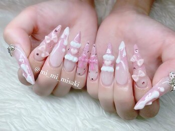 ピンクチョコネイル　スカルプ