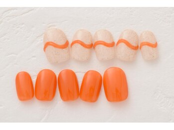 ネイルサロンプリッシュ 横浜店(prish)/6000円 オレンジ サンドジェル