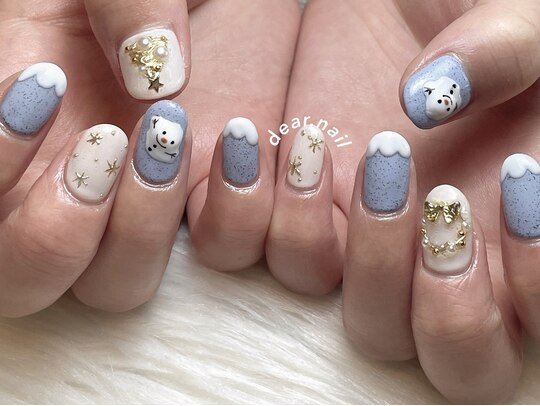 2025年冬】ブルー クリスマスのネイルデザイン集｜人気順  