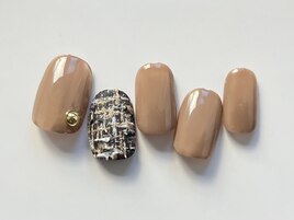 ワンポイントキルティングネイル