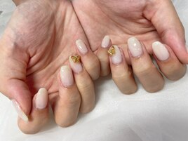 シンプル蝶々ネイル