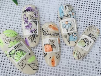 ネイリックス アヴェニール(NAILX avenir)/手描きフルーツ+フラワー