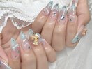 【Aina】水色ネイル
