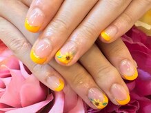 ネイルサロン サクラ(SAKURA)/ひまわり×オレンジフレンチ
