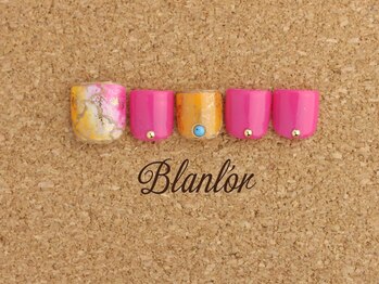 ネイルサロン ブランロール 三軒茶屋店(Blanl'or)/Foot　夏のニュアンスターコイズ