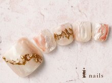 アイネイルズ 横浜WEST店(I-nails)/メタリック大理石フット　9480円